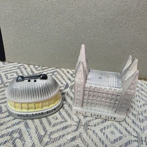 Vtg Mormon Tabernacle & Temple Salt Pepper Shaker Set #120
